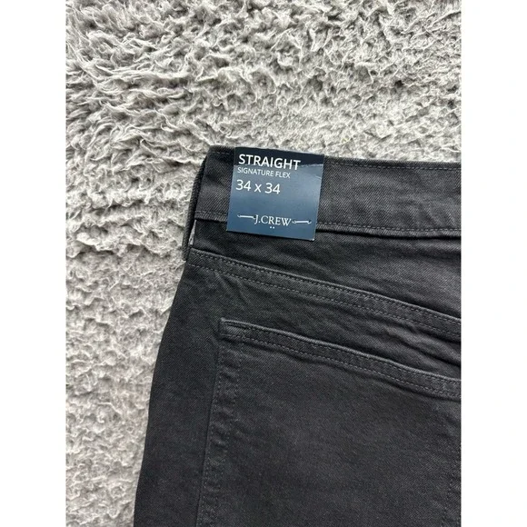 NWT J. Crew Straight Signature Flex Denim Jeans Dark Shadow Mens Size 34 x 34 Slim Straight